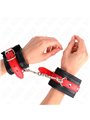 Kink - Wrist Restraints Black With Red Belt Adjustable 17-28 Cm X 6 Cm