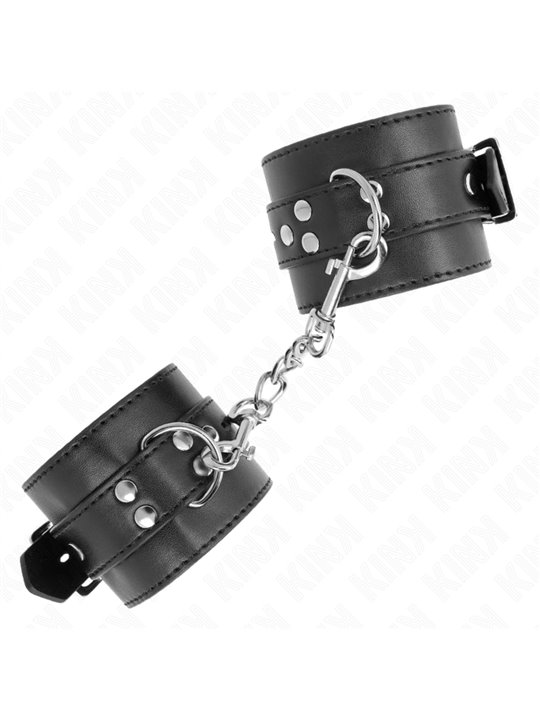 Kink - Wrist Restraints Black With Black Belt Adjustable 17-28 Cm X 6 Cm