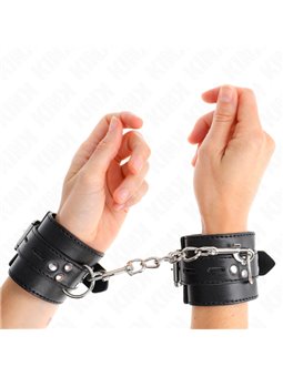 Kink - Wrist Restraints Black With Black Belt Adjustable 17-28 Cm X 6 Cm