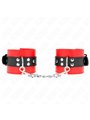 Kink - Polsini in Pelle Vegana Rossa con Cinturino Nero 17-28x6 Cm
