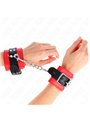 Kink - Polsini in Pelle Vegana Rossa con Cinturino Nero 17-28x6 Cm