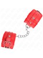 Kink - Polsini Ecopelle Rossa con Pelliccia Interna 17-29x6 Cm Mod1