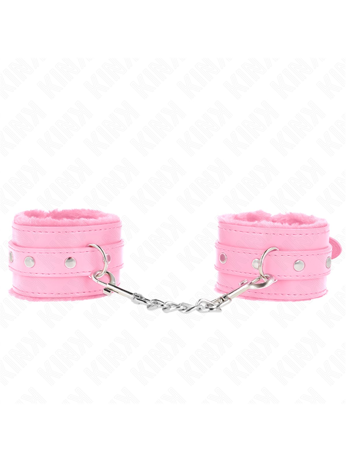 Kink - Premium Fur Lined Wrist Restraints Pink With Pink Belt Adjustable 17-29 Cm X 6 Cm