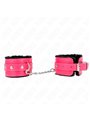 Kink - Polsini Ecopelle Rosa con Pelliccia Interna Nera 17-29x6 Cm Mod1