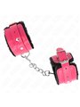 Kink - Polsini Ecopelle Rosa con Pelliccia Interna Nera 17-29x6 Cm Mod1