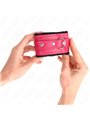 Kink - Polsini Ecopelle Rosa con Pelliccia Interna Nera 17-29x6 Cm Mod1