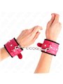 Kink - Polsini Ecopelle Rosa con Pelliccia Interna Nera 17-29x6 Cm Mod1
