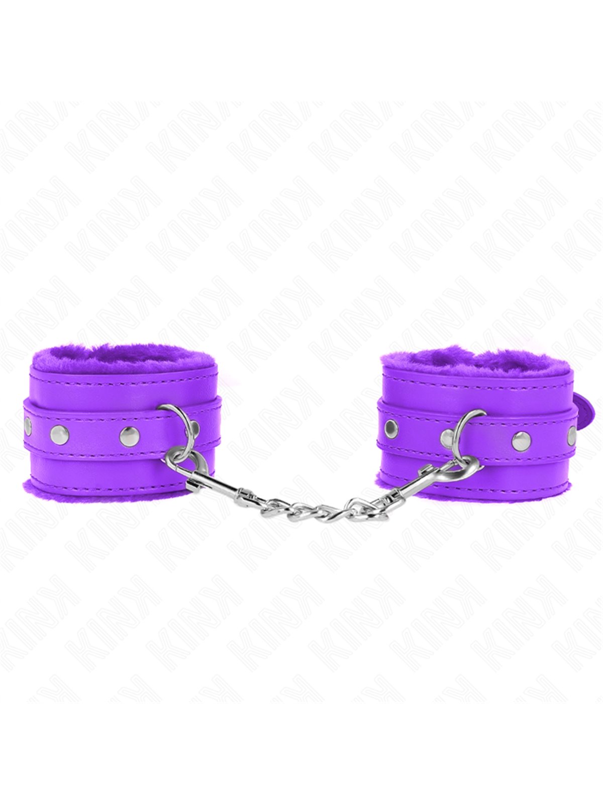 Kink - Premium Fur Lined Wrist Restraints Purple With Purple Belt Adjustable 17-29 Cm X 6 Cm