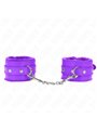 Kink - Premium Fur Lined Wrist Restraints Purple With Purple Belt Adjustable 17-29 Cm X 6 Cm