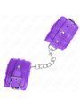 Kink - Premium Fur Lined Wrist Restraints Purple With Purple Belt Adjustable 17-29 Cm X 6 Cm
