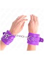 Kink - Polsini Ecopelle Viola con Pelliccia Interna 17-29x6 Cm Fori Quadri