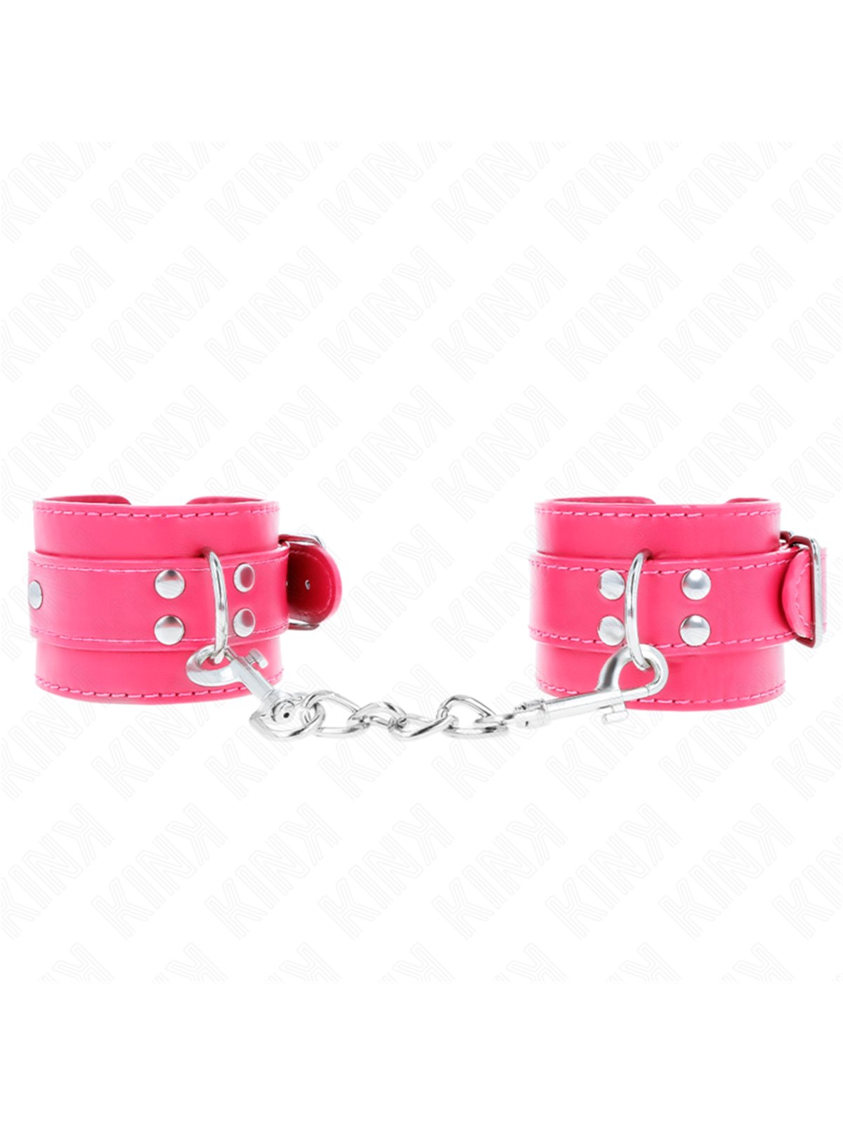 Kink - Polsini in Pelle Vegana Rosa e Rivetti 20-28x5,5 Cm