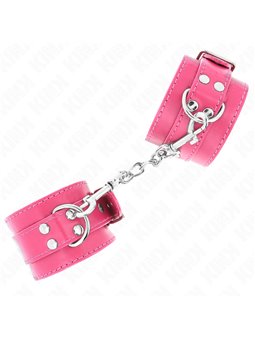 Kink - Polsini in Pelle Vegana Rosa e Rivetti 20-28x5,5 Cm