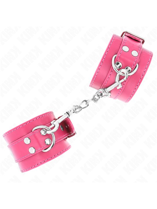 Kink - Polsini in Pelle Vegana Rosa e Rivetti 20-28x5,5 Cm