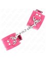 Kink - Polsini in Pelle Vegana Rosa e Rivetti 20-28x5,5 Cm
