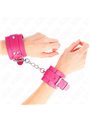 Kink - Polsini in Pelle Vegana Rosa e Rivetti 20-28x5,5 Cm