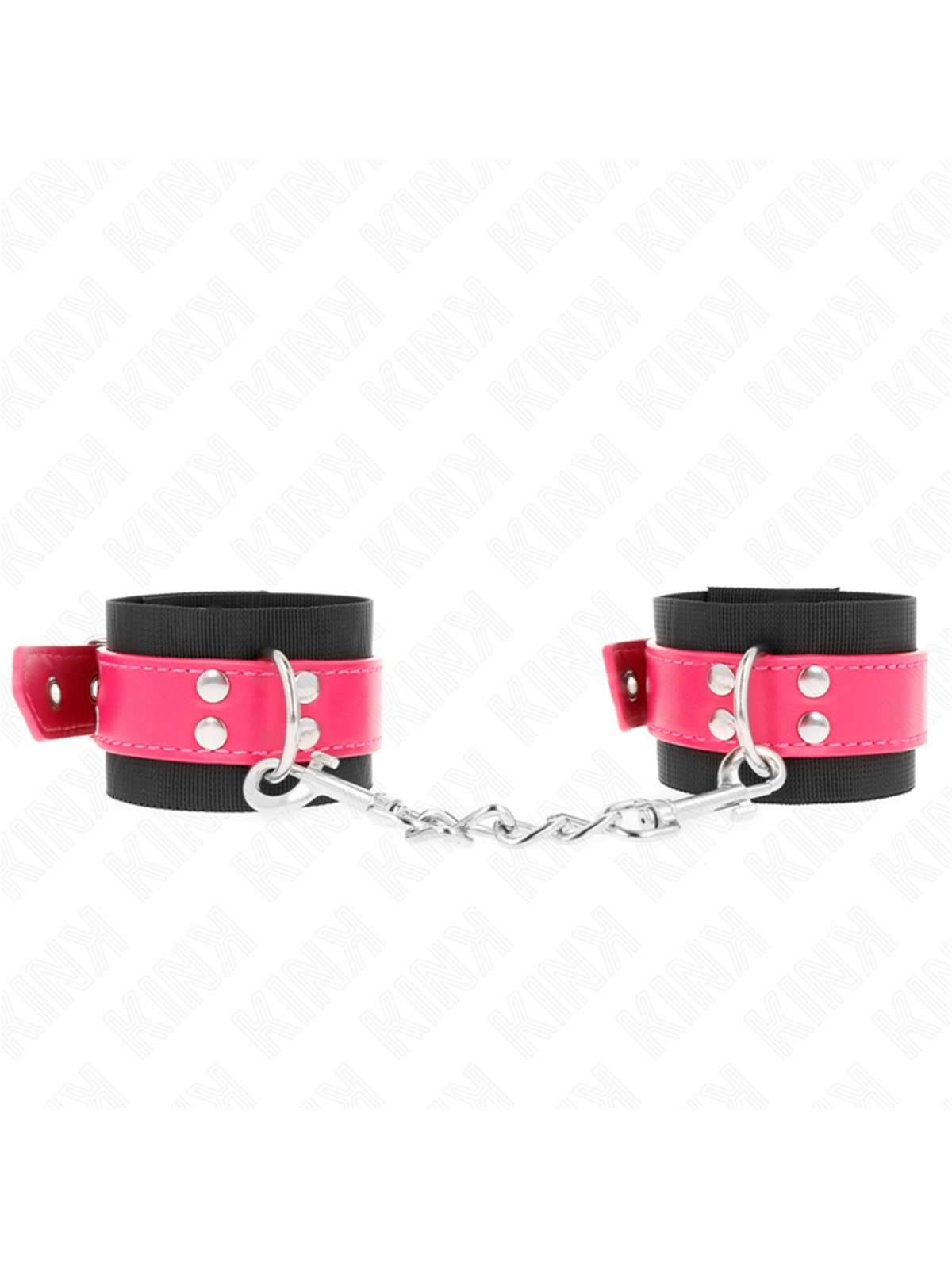 Kink - Polsini In Nylon Nero Con Cintura in Ecopelle Rosa 19-29x5,1 Cm