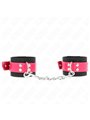 Kink - Polsini In Nylon Nero Con Cintura in Ecopelle Rosa 19-29x5,1 Cm