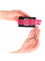 Kink - Nylon Wrist Restraints Black With Leatherette Belt Raspberry Rose Adjustable 19-29 Cm X 5.1 Cm