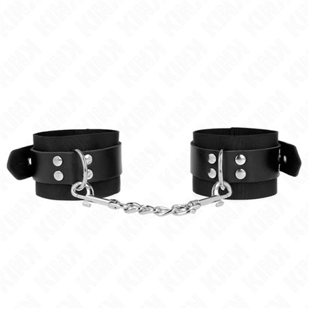 Kink - Polsini In Nylon Nero Con Cintura in Ecopelle Nera 19-29x5,1 Cm