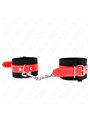 Kink - Nylon Wrist Restraints Black With Leatherette Red Adjustable 19-24 Cm X 5.5 Cm