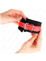Kink - Nylon Wrist Restraints Black With Leatherette Red Adjustable 19-24 Cm X 5.5 Cm