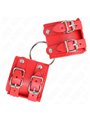 Kink - Fixed Wrist Restraints With Ring And Studs Adjustable Red 17-22 Cm X 6.5 Cm