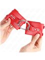 Kink - Fixed Wrist Restraints With Ring And Studs Adjustable Red 17-22 Cm X 6.5 Cm