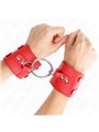 Kink - Fixed Wrist Restraints With Ring And Studs Adjustable Red 17-22 Cm X 6.5 Cm