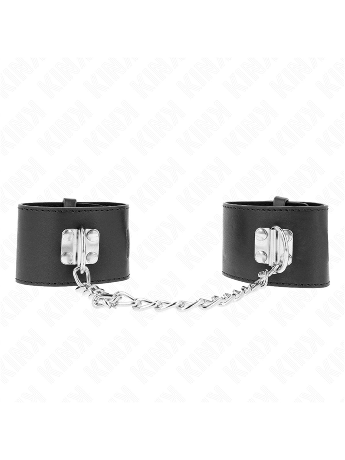 Kink - Fixed Wrist Restraints With Chain 30 Cm And Padlock Closure Black Adjustable 16-23 Cm X 5.5 Cm