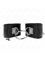 Kink - Fixed Wrist Restraints With Ring And Padlock Closure Black Adjustable 16-23 Cm X 5.5 Cm