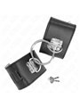 Kink - Fixed Wrist Restraints With Ring And Padlock Closure Black Adjustable 16-23 Cm X 5.5 Cm