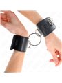 Kink - Fixed Wrist Restraints With Ring And Padlock Closure Black Adjustable 16-23 Cm X 5.5 Cm