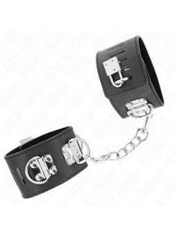 Kink - Multiposition Wrist Restraints With Padlock Closure Black Adjustable 16-23 Cm X 5.5 Cm