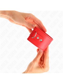 Kink - Wrist Restraints With Padlock Closure Red Adjustable 16-23 Cm X 5.5 Cm