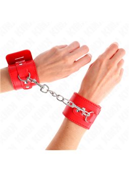 Kink - Wrist Restraints With Padlock Closure Red Adjustable 16-23 Cm X 5.5 Cm