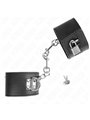 Kink - Polsini In Ecopelle Nera con Moschettoni e Lucchetto 16-23x5,5 Cm