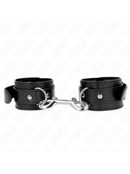 Kink - Polsini In Pelle Vegana Nera con Moschettone Doppio 17-28x5 Cm