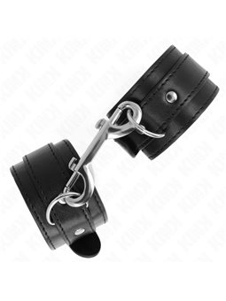 Kink - Polsini In Pelle Vegana Nera con Moschettone Doppio 17-28x5 Cm