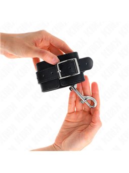 Kink - Polsini In Pelle Vegana Nera con Moschettone Doppio 17-28x5 Cm