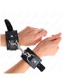 Kink - Polsini In Pelle Vegana Nera con Moschettone Doppio 17-28x5 Cm
