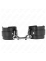 Kink - Polsini In Pelle Vegana Nera con Fibbia e Moschettone 17-28x5 Cm