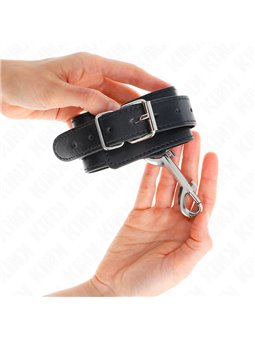 Kink - Wrist Restraints-Single Rivet Row And Big Buckle Black Adjustable 17-28 Cm X 5 Cm