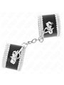Kink - Black Wrist Restraints With White Decorate Lace Adjsutable 20-23 Cm X 5.5 Cm