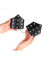 Kink - Polsini a Punta in Ecopelle Nera con Catena 17-23x8,5 Cm