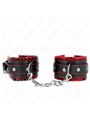 Kink - Fur Lined Wrist Restraints Red / Black Adjustable 17-29 Cm X 6 Cm