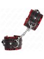 Kink - Fur Lined Wrist Restraints Red / Black Adjustable 17-29 Cm X 6 Cm