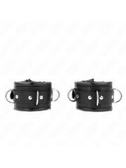 Kink - Polsini in Pelle Vegana Nera con Imbottitura 20-30x6 Cm