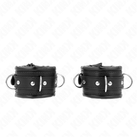 Kink - Polsini in Pelle Vegana Nera con Imbottitura 20-30x6 Cm