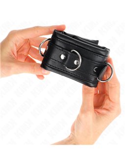 Kink - Polsini in Pelle Vegana Nera con Imbottitura 20-30x6 Cm